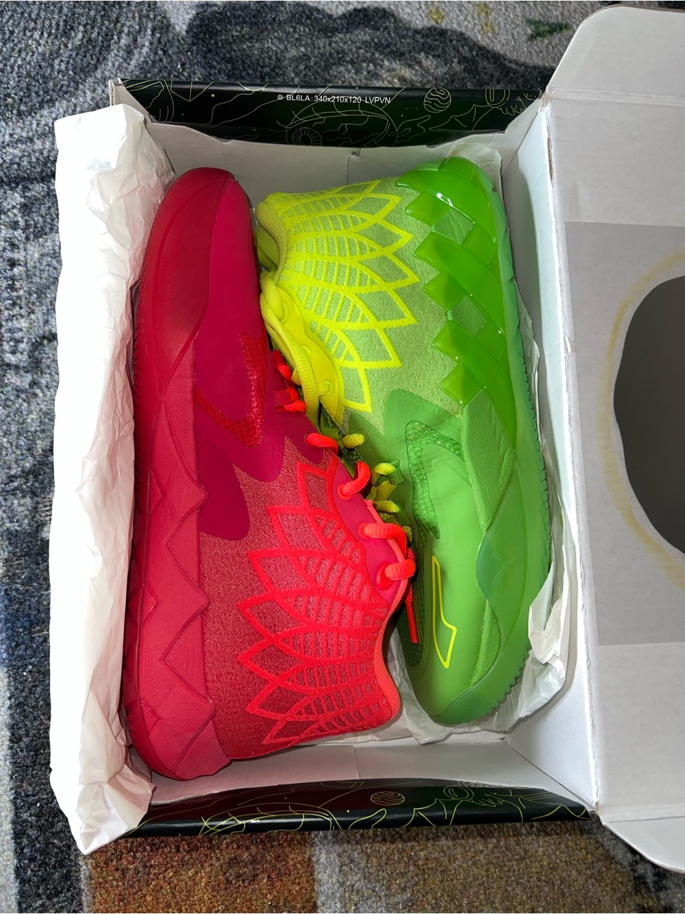 Puma x Rick and Morty Neon Green & Yellow Collector Shoe Box